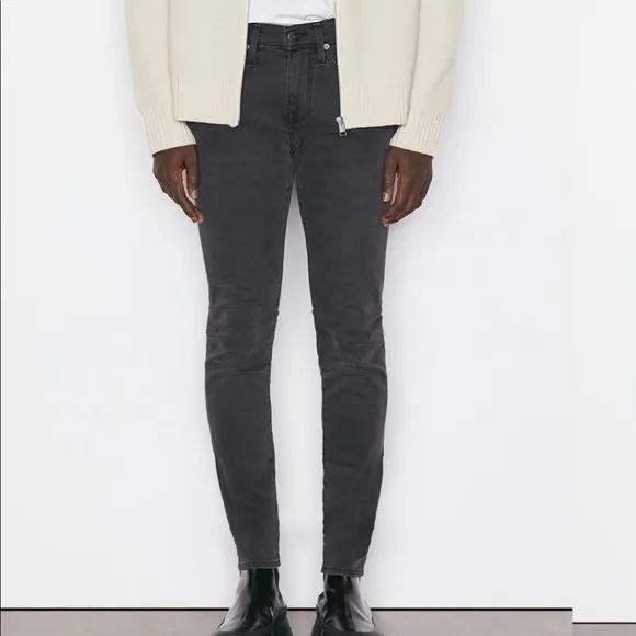 Frame L’Homme Skinny in Faded Gray Denim Jeans