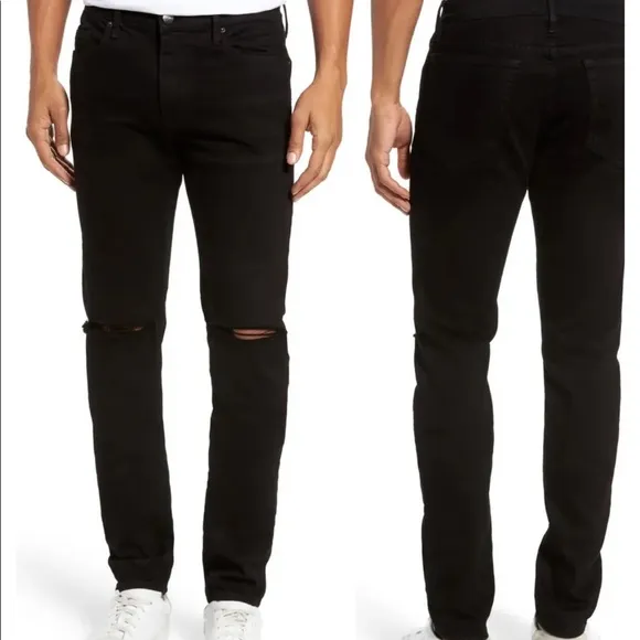 FRAME L’Homme Skinny Jeans Noir Slits