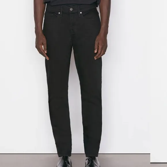 FRAME Denim L’Homme Slim Black Jeans in Noir Size 29