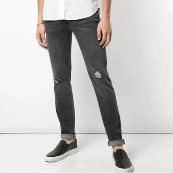FRAME Men's L'Homme Skinny Fit Distressed Jeans Verne Wash 36