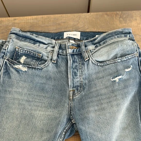 Frame Denim Blue Slim Jeans Vintage Distressed