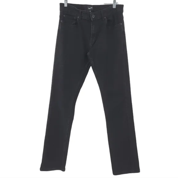 Frank + Oak Dylan Slim Jeans Jet Black 32 Waist Mens 32x32