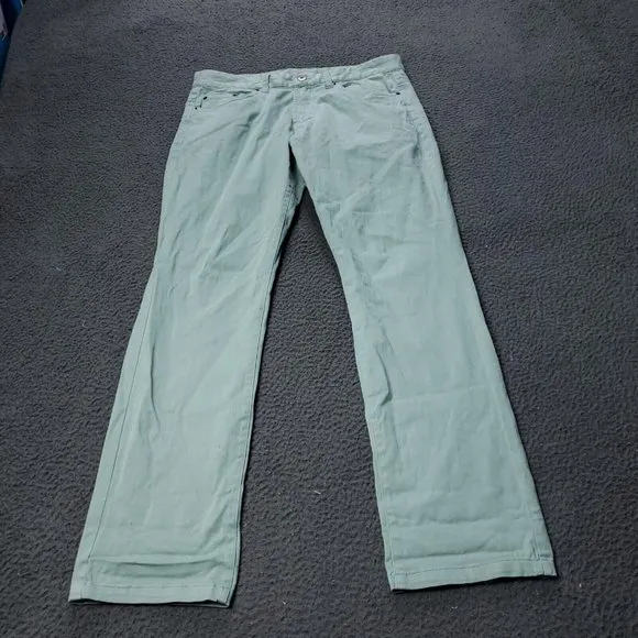 Frank & Oak The Lincoln Chino Pants Cotton Denim Green Mens Size 32x31