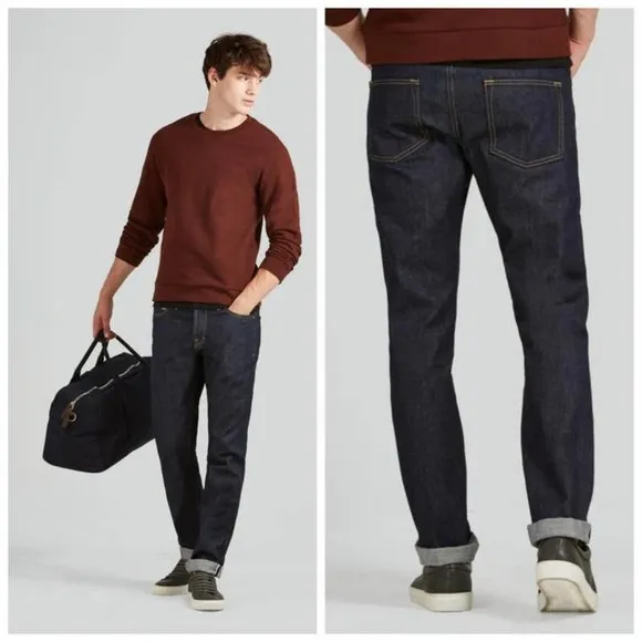FRANK & OAK Blue Cooper Slim Straight Jeans 33x32