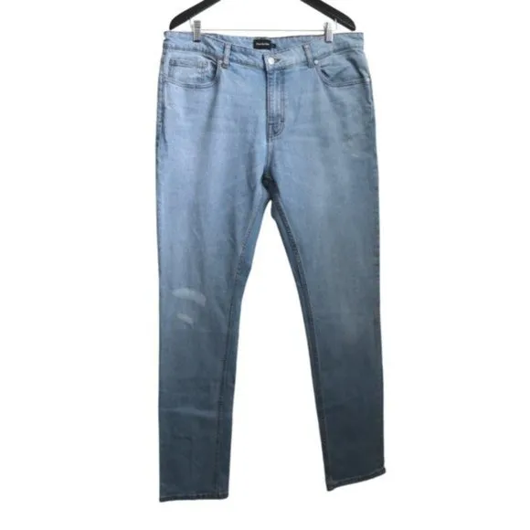 Frank And Oak Tyler Skinny Light Wash Blue Denim Jeans Men's Size 36x34