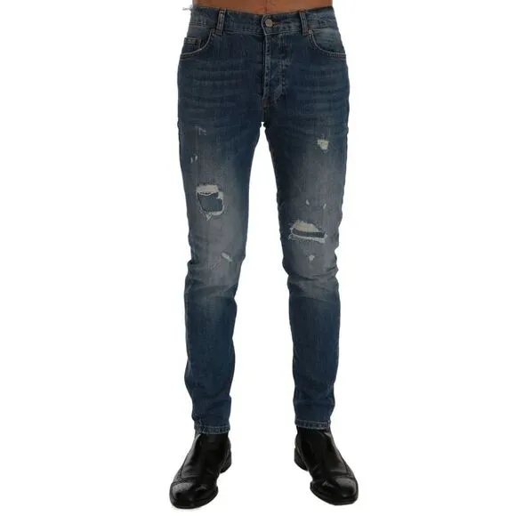 Frankie Morello Blue Cotton Jeans & Men's Pant
              
      NWT