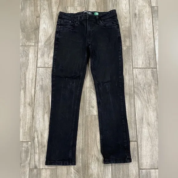 Free Planet Mens 32 x  30 Alec Slim Fit Stretch Black Jeans