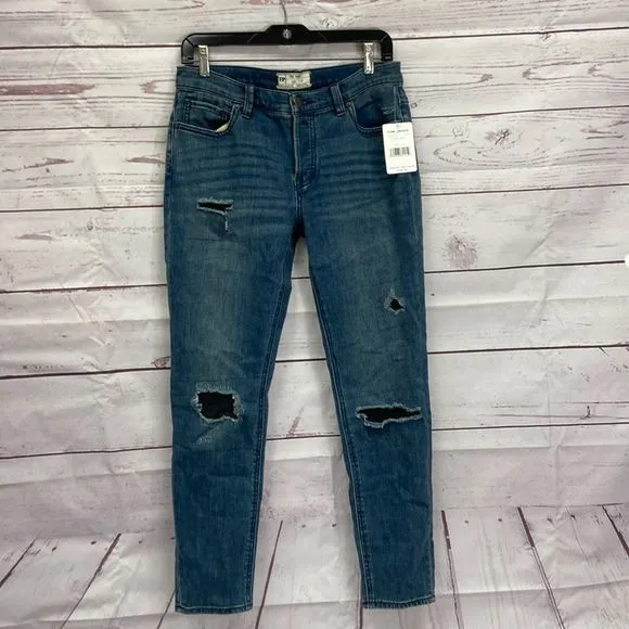 Free People Distressed Fishnet Jeans
          
      NWT