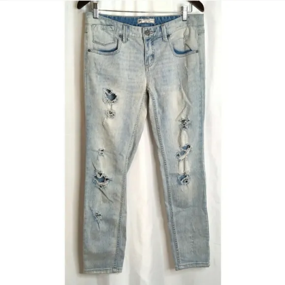 Free People Skinny Distressed Denim Light Wash Mens Size W31