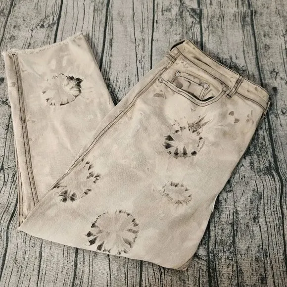 We The Free By Free People Acid Wash Jeans Women’s Size 34x26 Black & Tan Camo