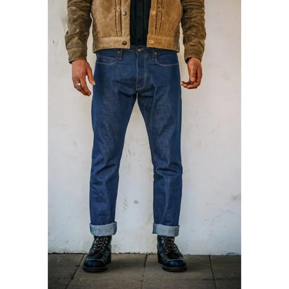 Freenote size 32 x 33 Selvedge Straight Leg Button Fly Denim Jeans