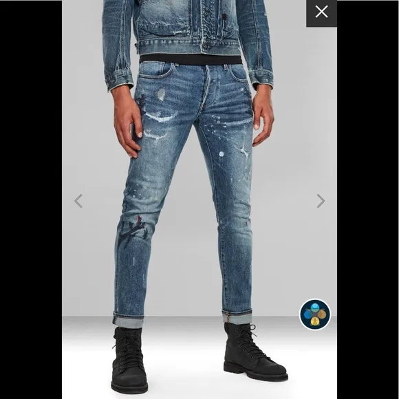 Men’s G-Star Raw Blue Painted 3301 Slim Jeans
          
      NWT