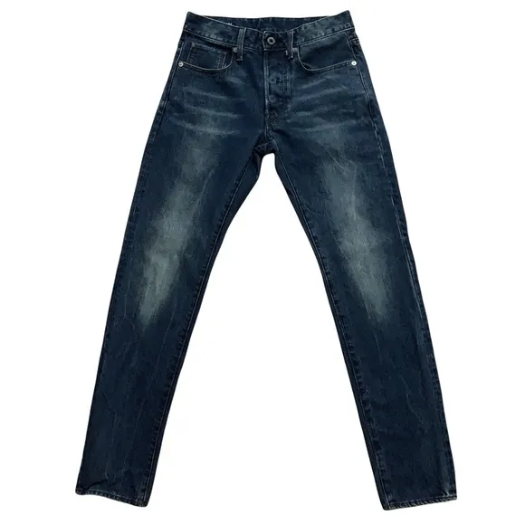 G-Star Raw 3301 Slim Fit Denim Jeans Button Fly Blue Mens Size 28x32