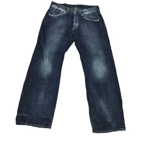 G-STAR Men's Dark Blue S.C. Low Loose Distressed Denim Jeans Size 32x32
