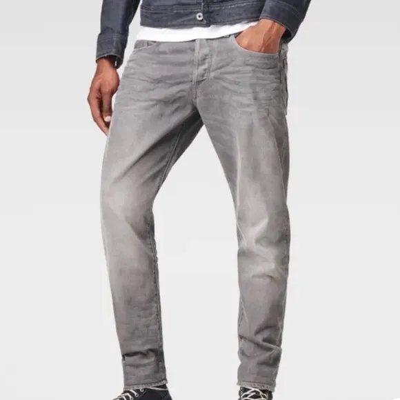 G-Star Raw Grey 3301 Tapered Jeans 30x34