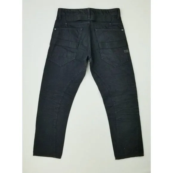 G Star Raw 30X28 3D Straight Type C Black Button Fly Style Men's Denim Jeans