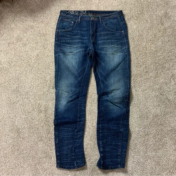 Mens G STAR RAW Indigo Blue GS-12.2 M Slouch Slim MOTO Denim JEANS  30 x 30