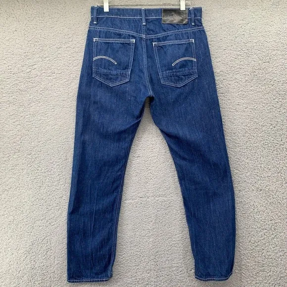 G Star Jeans Mens 30x29 Raw Triple A Straight Blue Denim Jeans Button Fly