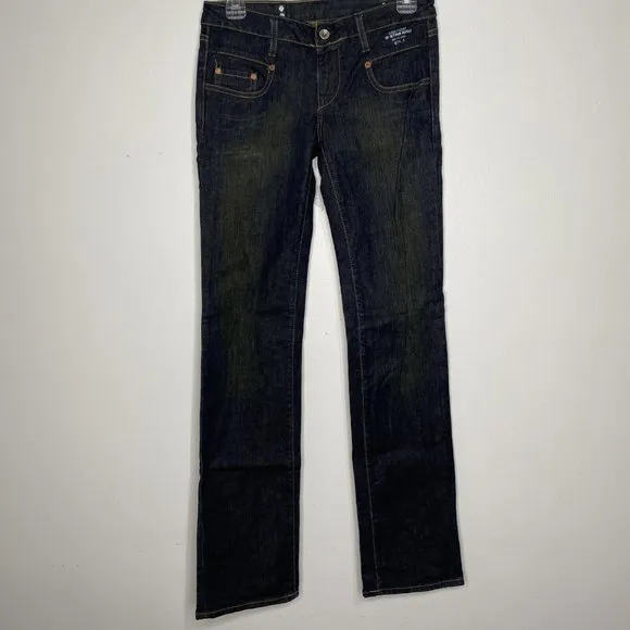 G-STAR Raw Denim Men's Straight Dark Blue Jeans Size 26 x 34 Made in Italy
