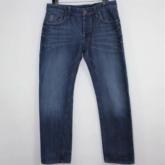 G-Star Raw Mens 35 x 32 Attacc Low Straight Button Fly Jeans G925