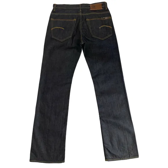 G Star Raw 3301 Jeans Blue Loose Fit Denim Pants Italy Button Fly Mens 32