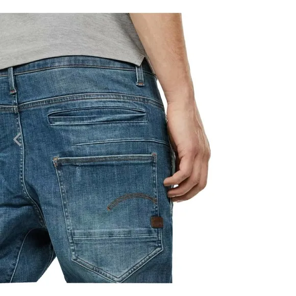 G.Star Raw D Staq 3D Slim Biker Knee Taper Mens Medium Aged Restored Jean 30×29
