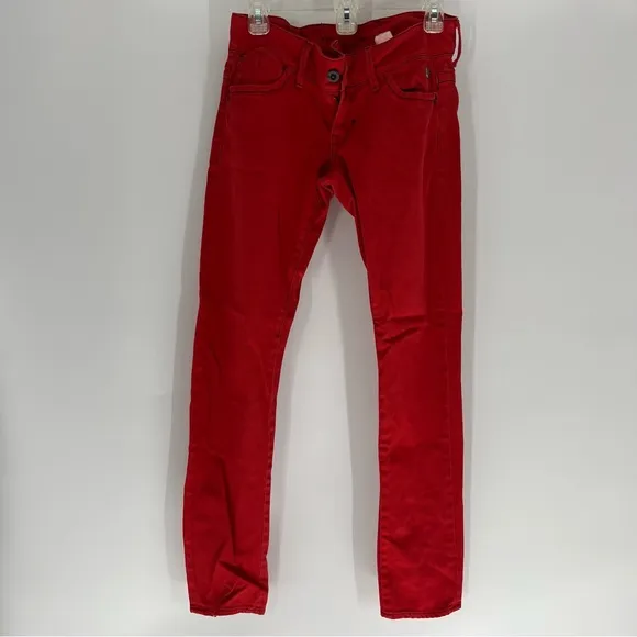 G-Star Raw Mens Denim Jeans Red Size 27x30 03301 Skinny Legged Zipper Pants