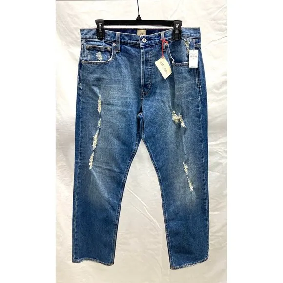 NEW Gap Cone Denim Distressed Straight Leg Jeans 31 R
          
      NWT