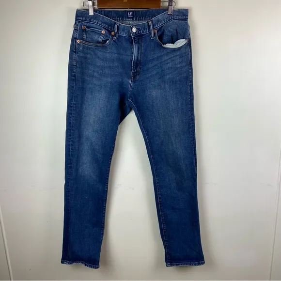 GAP Men’s Slim Straight Denim Jeans Size 34 x 32 Medium Wash Normcore