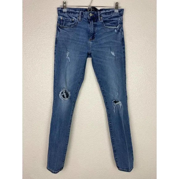 Gap Skinny Jeans Mens 30 x 32 Distressed Knees Distressed Hem Busted Knees Slim