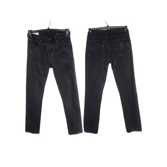Size 28*30 Gap men's black denim skinny jeans classic 5 pocket Gapflex acid wash