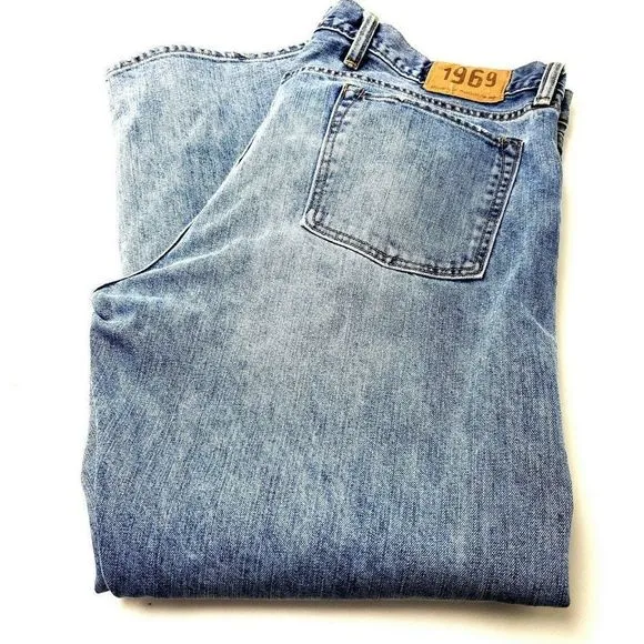 Gap 1969 Jeans 41/31 Light Blue Acid Wash Mid Rise Boot Fit