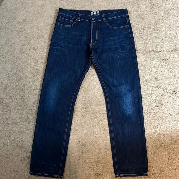 NWOT Gilded Age Straight Leg Button Fly Dark Wash Indigo Jeans