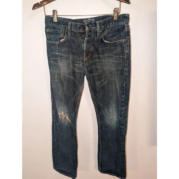 Men's Gilded Age Jeans 30 Distress Button Fly Low Rise Japan