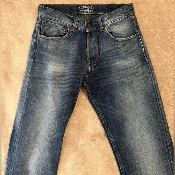 Men’s Gilded Age Baxter Straight Leg Classic Mid Blue Denim Wash Jeans. Sz 29x32
