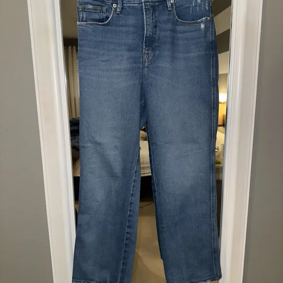 Good American Blue Straight Jeans Classic Style