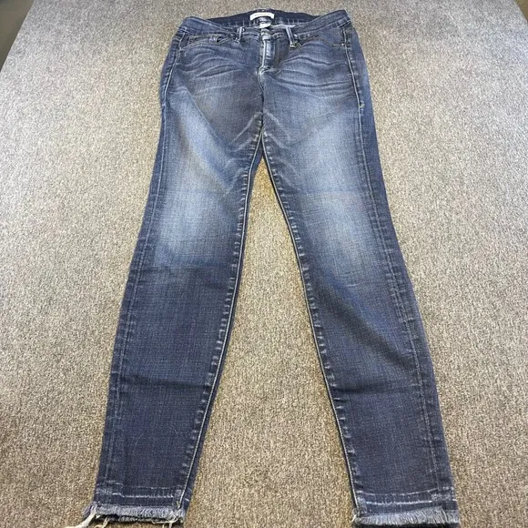 Good American Jeans Slim Fit Frayed Hem Dark Wash Denim Mens Size