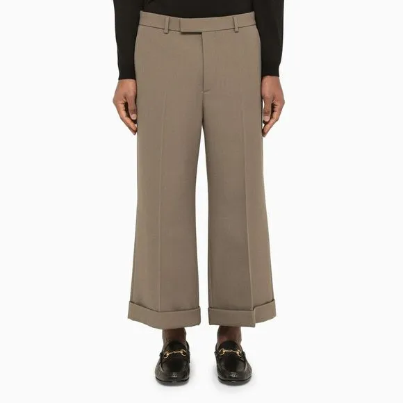 GUCCI Cropped mud trousers in gabardine
          
      NWT