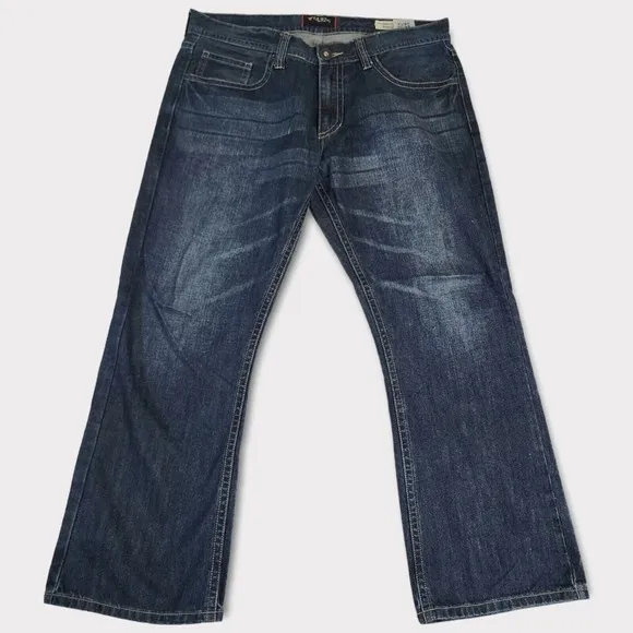 Guess Relaxed Straight Rowland Fit Dark Wash Denim Jeans Mens Size 36/30 - GOOD