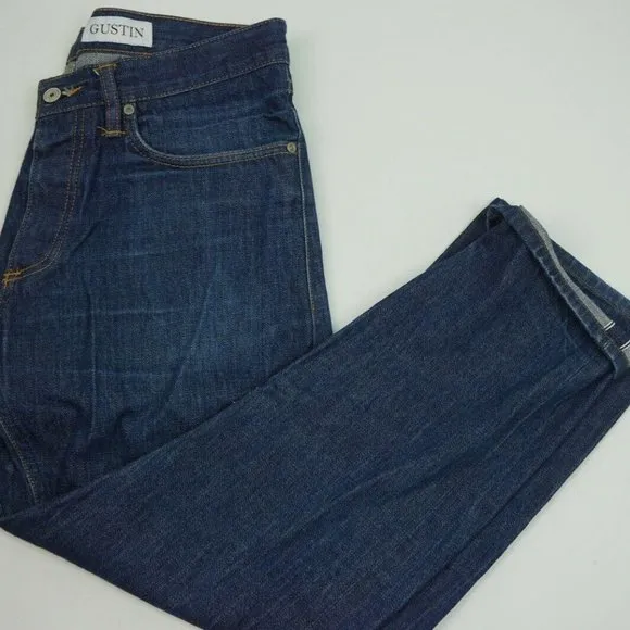 Gustin Raw Slim Fit Selvage Medium Wash Denim Jean