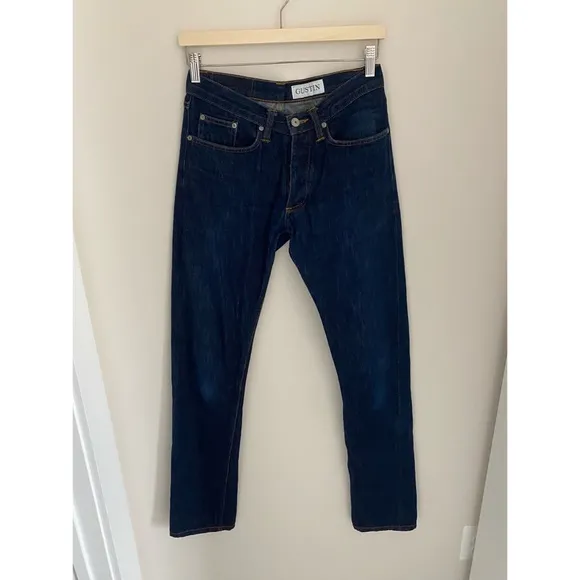 Gustin California slim raw denim jeans size 28/32 dark wash