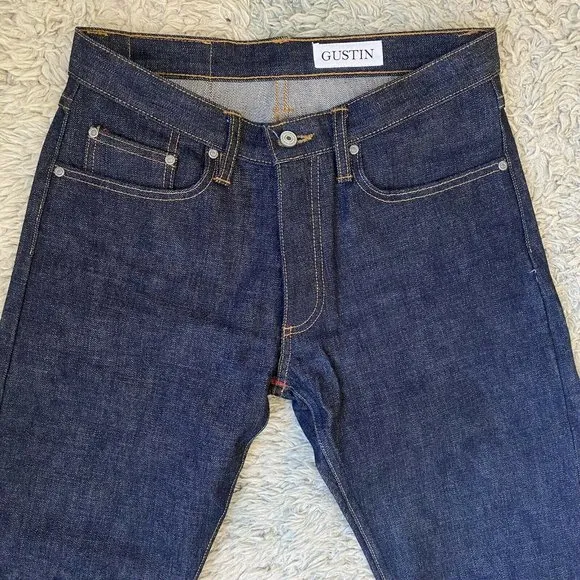 Gustin 32 Zimbabwe 18 oz Raw Denim Jeans 174 Slim 30 Inseam Selvedge