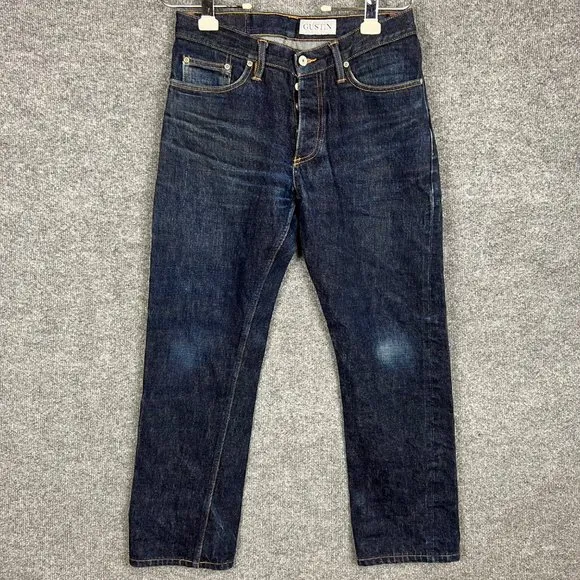 Gustin Selvedge Jeans Straight Raw California #211 Dark Wash Men’s Size 34