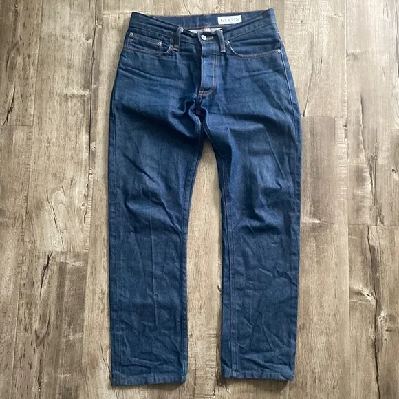 Gustin Slim Fit Button Fly Raw Selvedge Denim