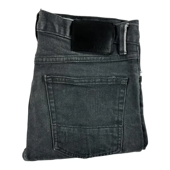 GUSTIN California Slim Gray Raw Selvedge Mens Button Fly Jeans Size 32X27