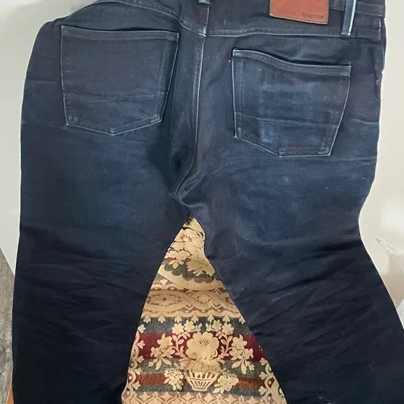Gustin Raw Dark Navy Wash Jeans Sz 33