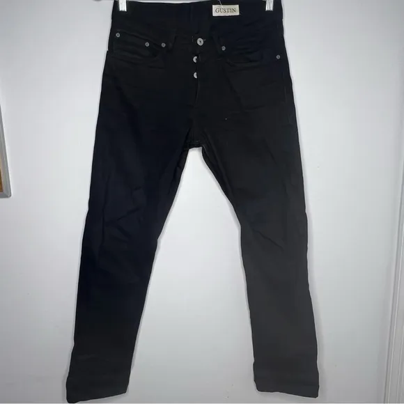 Gustin California Straight Fit Black Men's Size 29 Raw Selvedge Denim - 116699