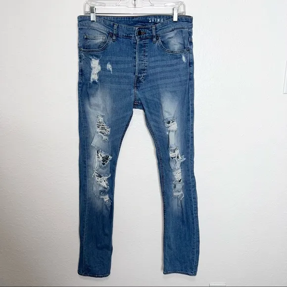 H&M Divided Distressed Ripped Skinny Jean Size 31