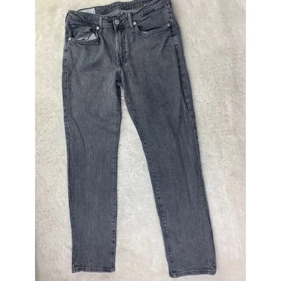 H&M Size 34x32 Men Jeans Stretch Black Wash Reg Fit Straight (Actual Inseam 30.5