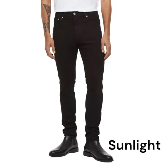 H&M Men’s Skinny Coupe Moulante & Denim Size 36X34 BLACK DARK WASH -SLIM FIT
